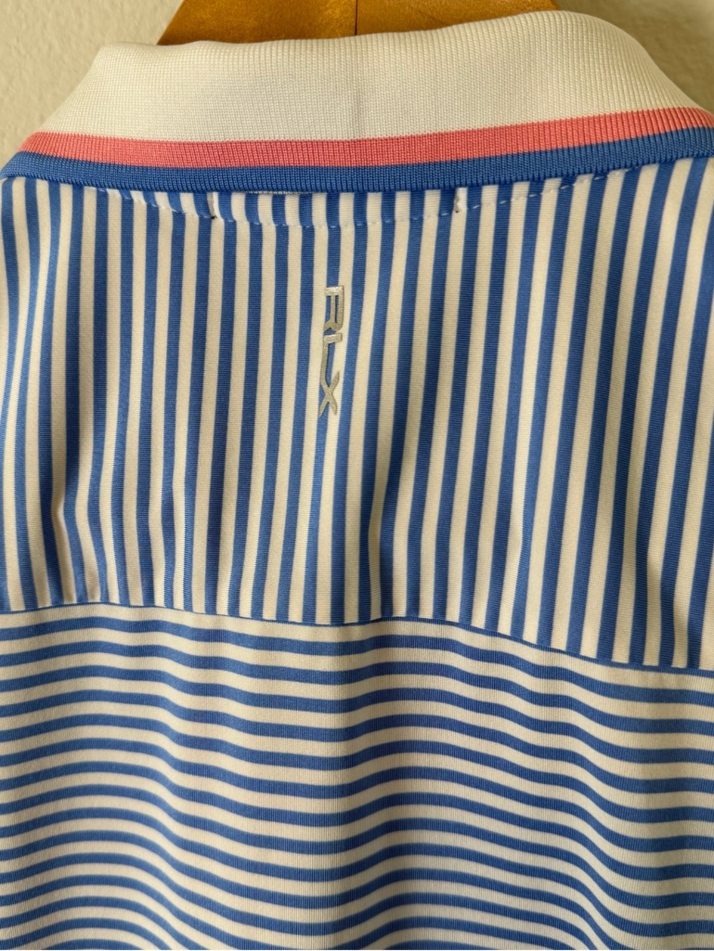 RLX Ralph Lauren Womens Tailored Fit Golf Polo Shirt Striped Womens Size Medium - Picture 6 of 7